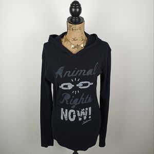 Animal Rights Now Longsleeve Hoodie Shirt